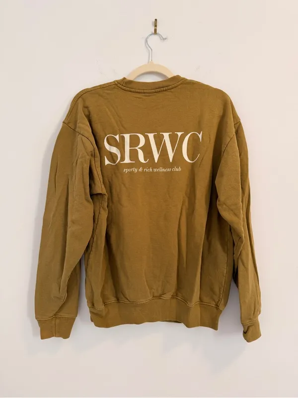 Sporty & Rich Olive Crewneck Sweatshirt - Image 7