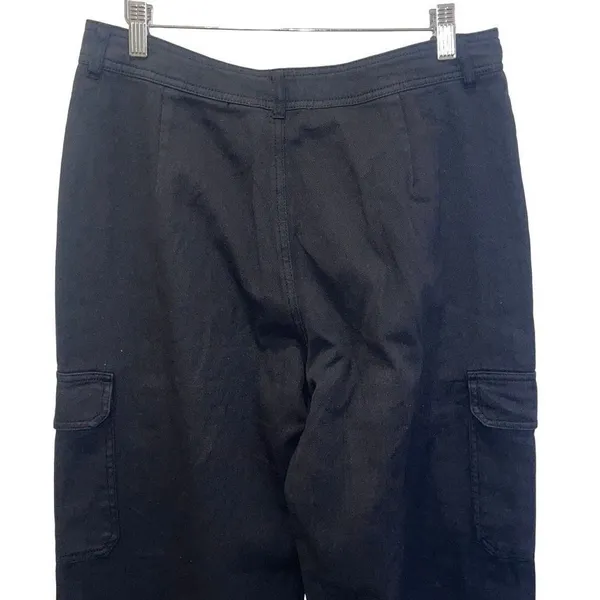 Apricot Lane Double Zero Womens High Rise Wide Leg Cargo Pants Black Medium NWOT - Image 6