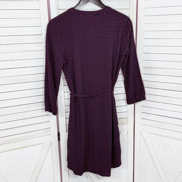 41 Hawthorn Polka Dot Belted V Neck Cloey Shirt Dress Blue‎ Red Small - Image 8