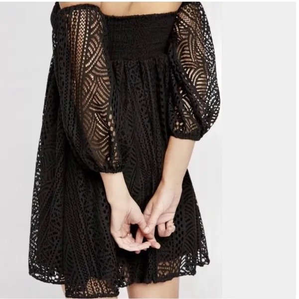 Free People Emmy Lou Mini Dress in Black‎ Size Small - Image 4