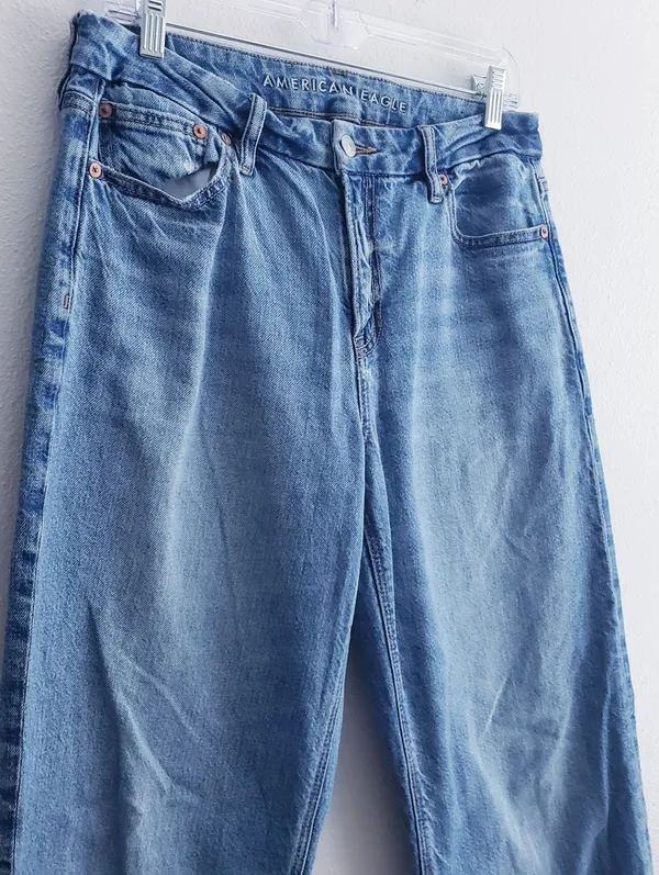 American Eagle Denim Straight Leg Mom Jeans - Image 4