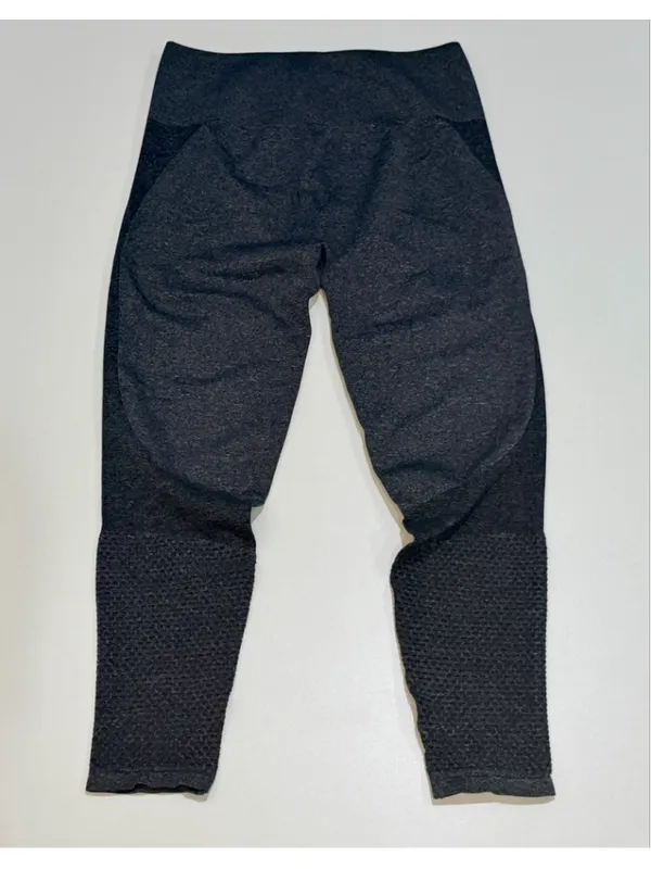 Fabletics NWT’s Women’s M/6-8 Seamless High-Waisted Mesh Leggings Dark Grey - Image 7