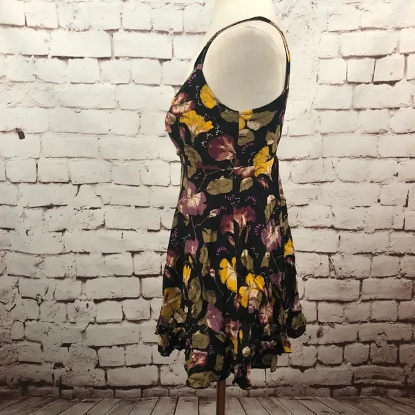 Free People Intimately Black‎ Floral Chemise Dress - Image 6