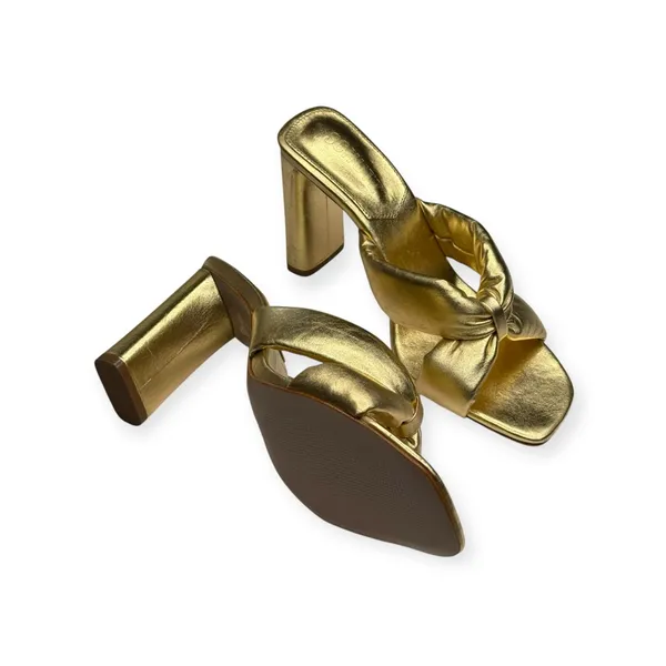 new Schutz 𒀭 Fairy High Heeled Sandal 𒀭Metallic Gold Shimmer Leather 𒀭 7.5M 𒀭 - Image 12