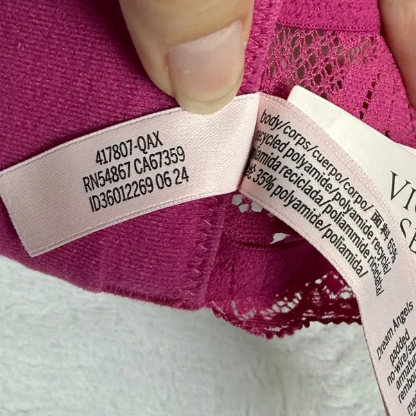 Victorias Secret Dream Angels Magenta Lace Longline Bralette‎ L 417807-QAX - Image 5