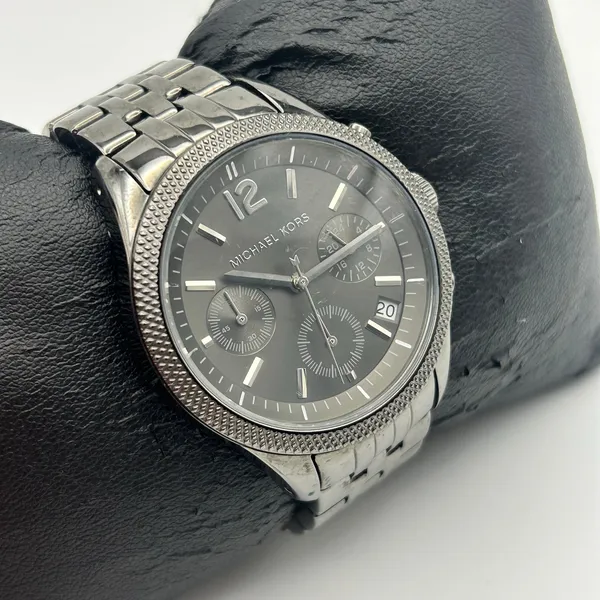 Michael Kors MK-6259 Metallic Gray Stainless Steel Chronograph Watch, Working - Image 3