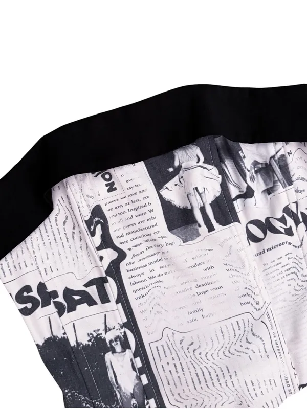 With Jean Off White Black Carla Read All About It Newspaper Corset Top XS NWOT - Image 3