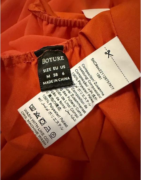 Backless Halter Tiered Maxi Dress in Orange size M - Image 10