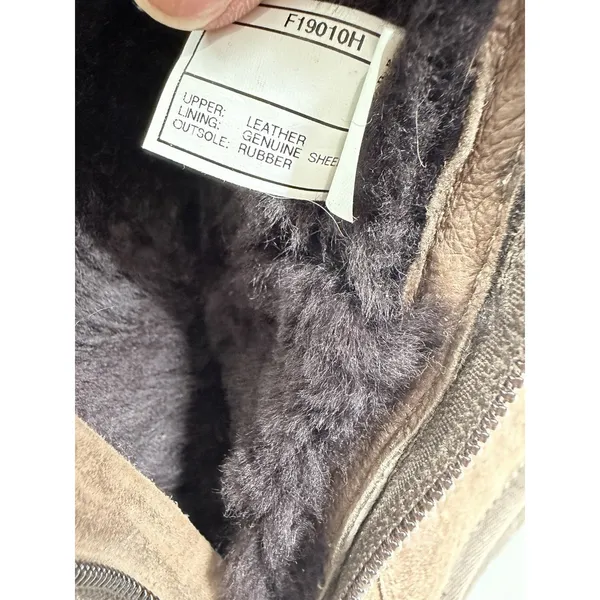 UGG Australia Roslynn 1889 Brown Leather Sheepskin Size 6 Zip Closure Y2K Cozy - Image 10