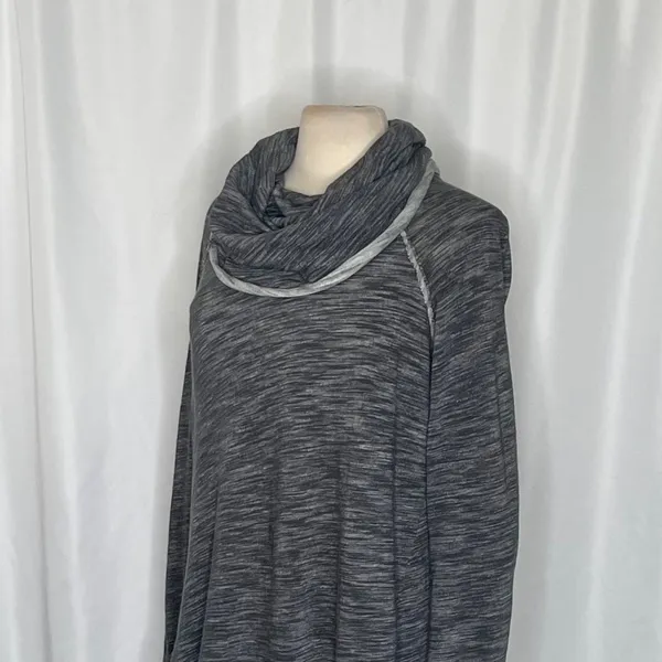 FREE PEOPLE FP Beach Cacoon Cowl Neck Knit Top Gray Space Dye X-Small Small - Image 7