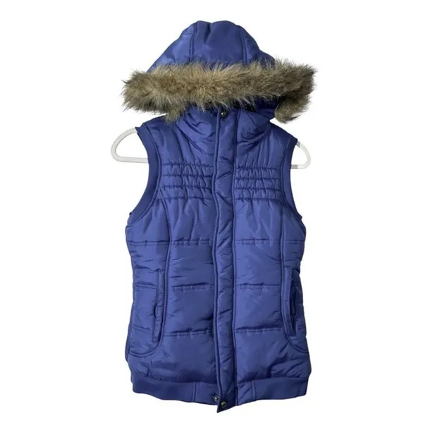Burton DryRide Fur Trim Snowboard Puffer Vest Purple Small Y2K - Image 2