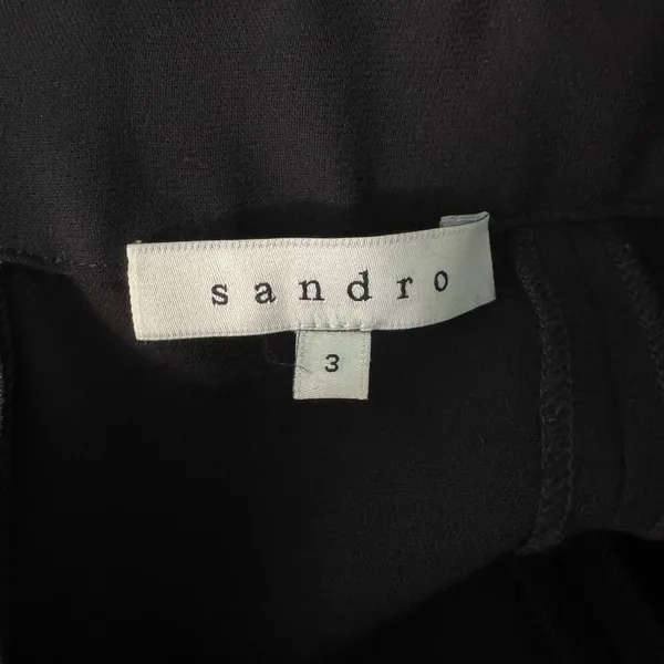 Sandro Paris Strapless Peplum Dress Size 8 Black Embellished Cocktail Party Chic - Image 10