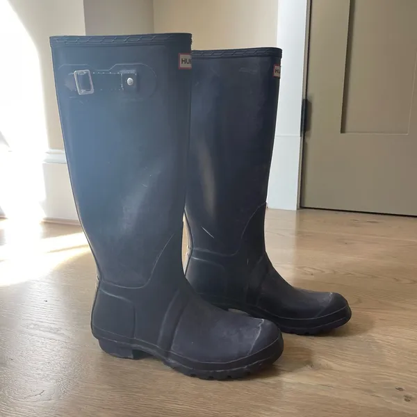 Hunter Original Tall Rain Boots (Dark Purple, Size 10) - Image 3