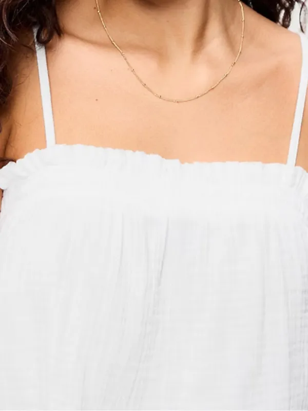Old Navy Crinkle Gauze Tank Top Spaghetti Strap XXLT Key Hole Elastic Tie Back - Image 3