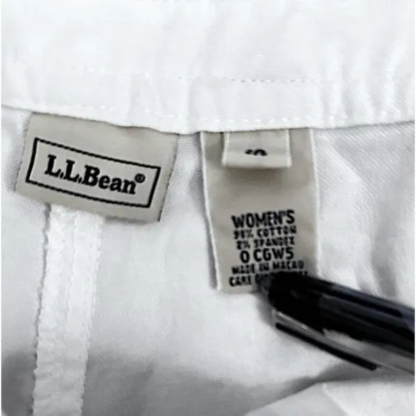 L.L. Bean Women's Mid-Rise‎ Wide-Leg Ankle White Utility Pants Casual Modern - Image 6