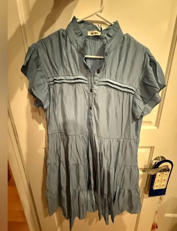 Day + Moon Blue Button-Down Dress - Image 5