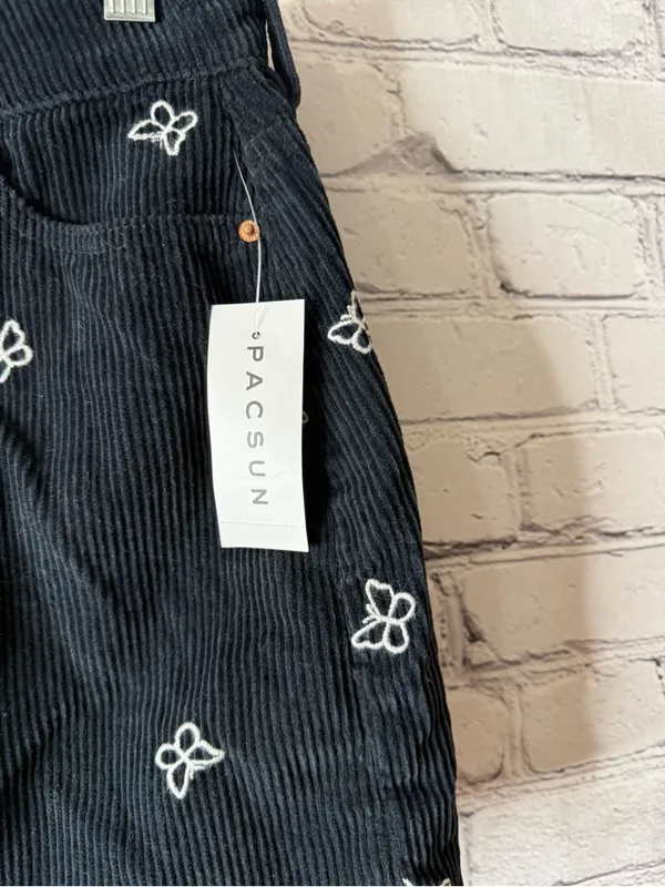 PacSun Black Embroidered Corduroy Mini Skirt 25 - Image 5