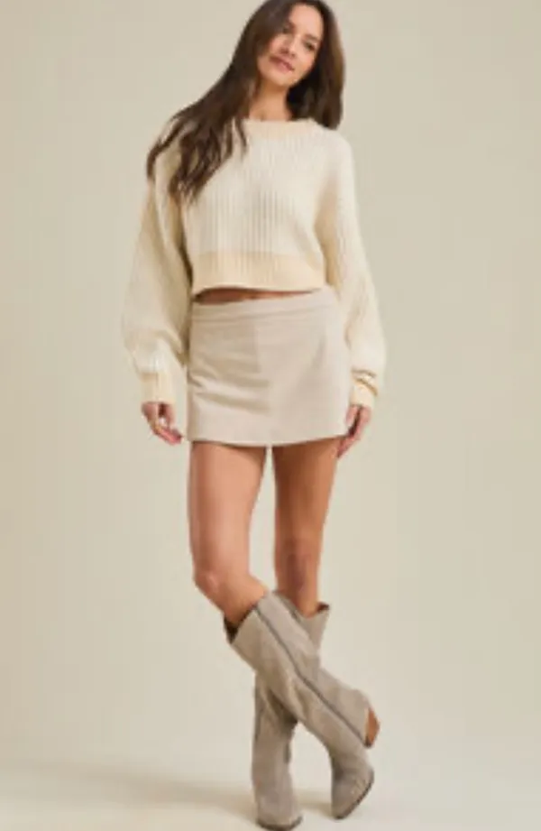 Altar’d State Ivory Kenny Corduroy Skort Size Small - Image 4