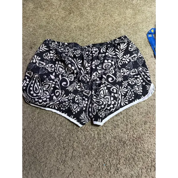 Unbranded‎ Womens Black White Paisley Board Shorts Dolphin Hem Drawstring XL 2XL - Image 4