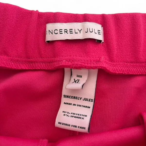 Sincerely Jules Hot Pink Mid Waisted Cuffed Shorts Size XL - Image 3