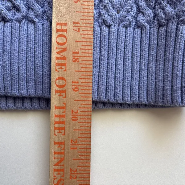 J.Crew Cable-knit puff-sleeve crewneck sweater‎ lavendar small BS978 - Image 10