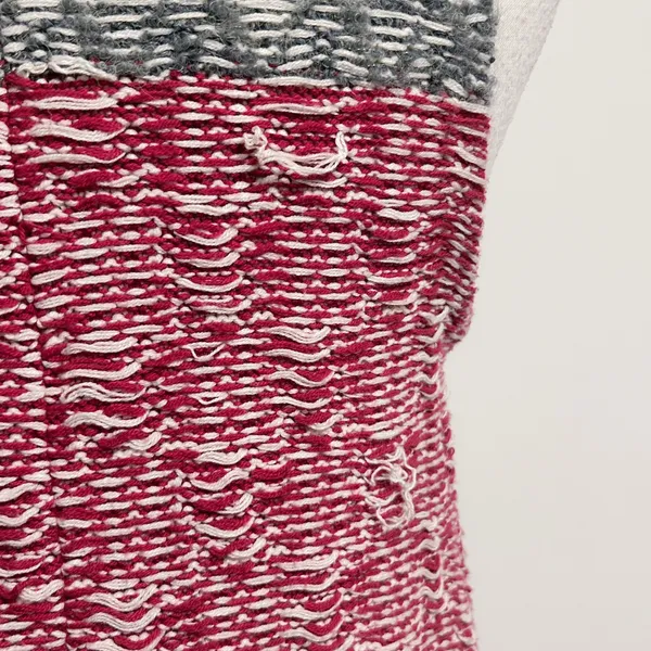 Anthropologie Sleeping On Snow Red Ivory Quillins Jacquard Open Vest Duster M/LP - Image 10