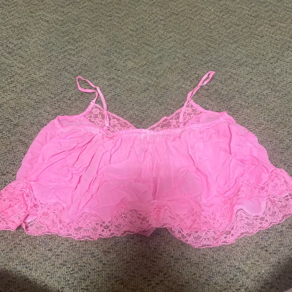 American Eagle Hot Pink Lace top  - Image 2