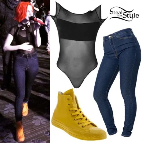 Iconic sheer bando Black Sheer Bodysuit ASO Hayley Williams Paramore xs - Image 2