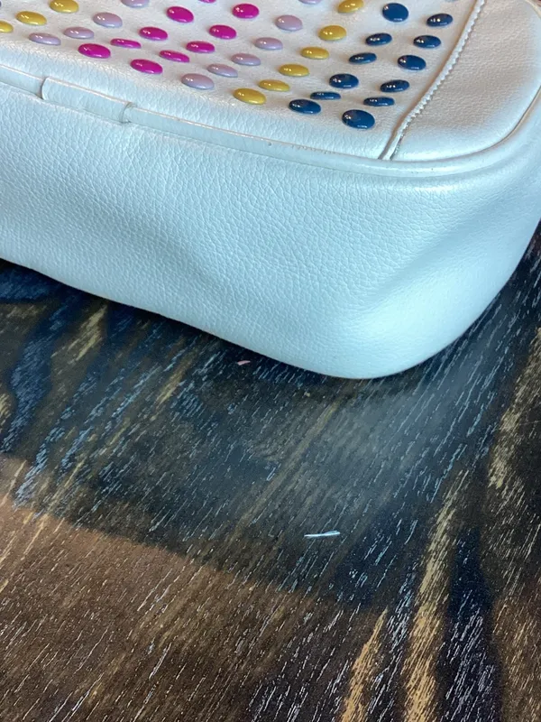 Fossil White Crossbody with Multicolor Studs - Image 5