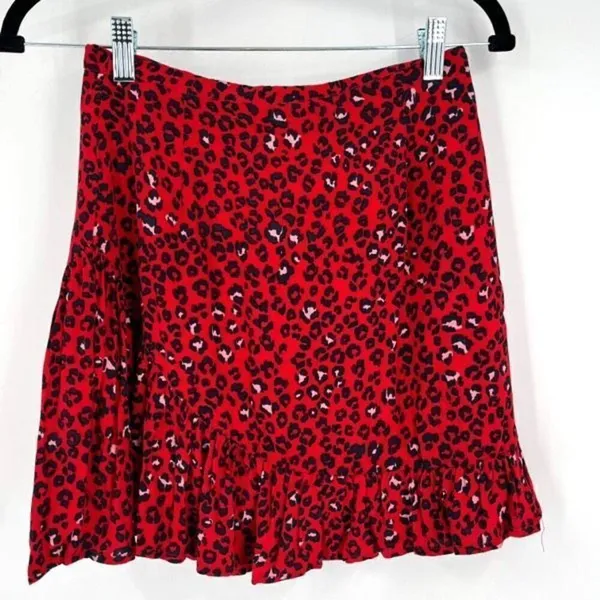 Lovers + Friends Women's‎ Sahara Cheetah Lined Lena Mini Skirt Red Black Size XS - Image 3
