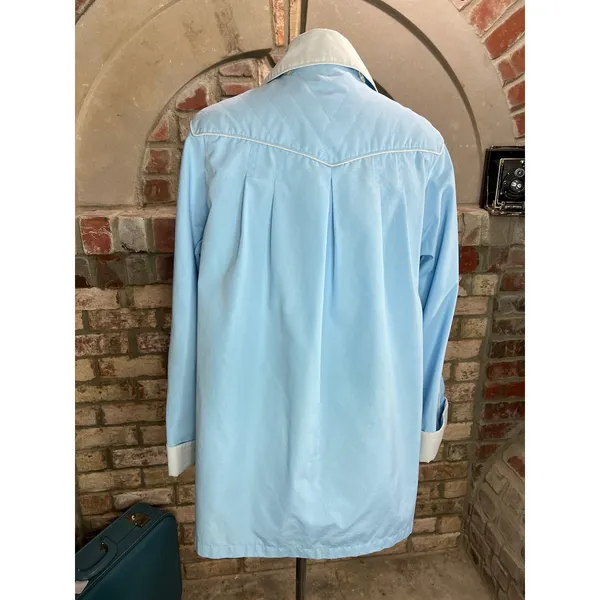 Jacket 1980s hood blue cream Size 20W - Image 7