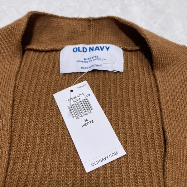 NWT Old Navy Brown Textured Long-Line Open-Front Cardigan Sweater - Image 4