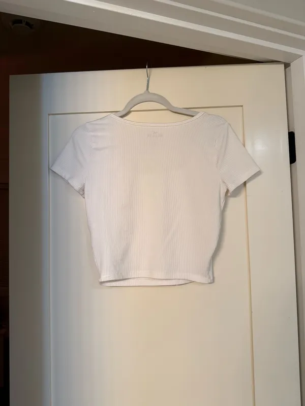 Hollister White Must Have Collection Ribbed Baby Tee - Image 2