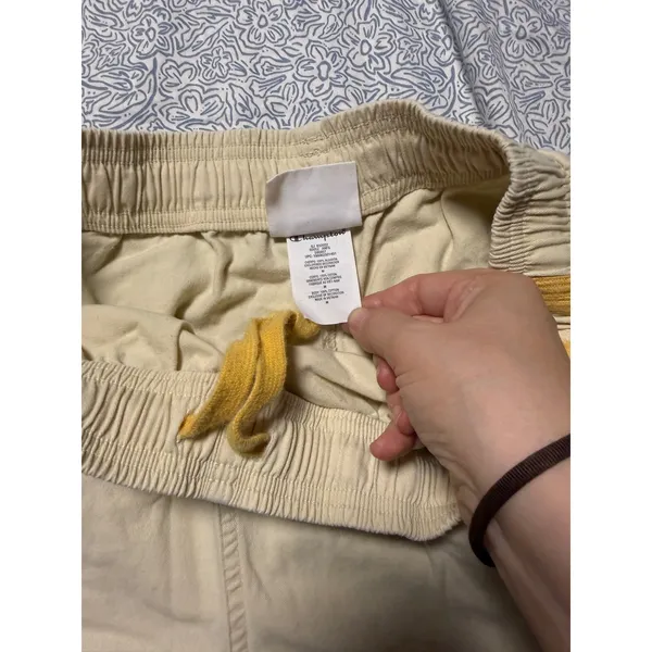 Champion tan pull on shorts side stripe logo floral size medium drawstring - Image 5