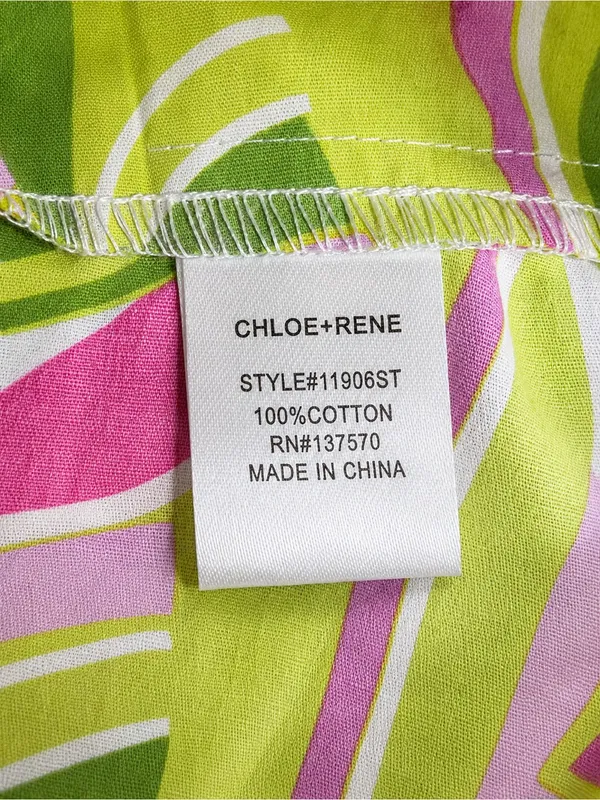 NWT Chloe+Rene Paisley Print Puff Sleeve Mini Dress Size Small Retro Mod Preppy - Image 8