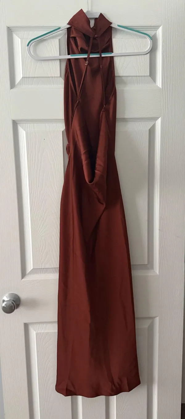 Amazon Brown Silk Dress - Image 2