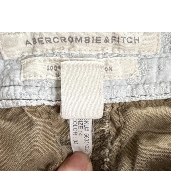 Abercrombie & Fitch Y2K women's green cargo utility cropped embroidered Size‎ 4 - Image 8