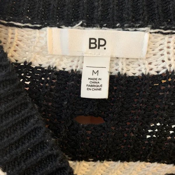 Distressed Black and White Pullover Sweater - Image 9