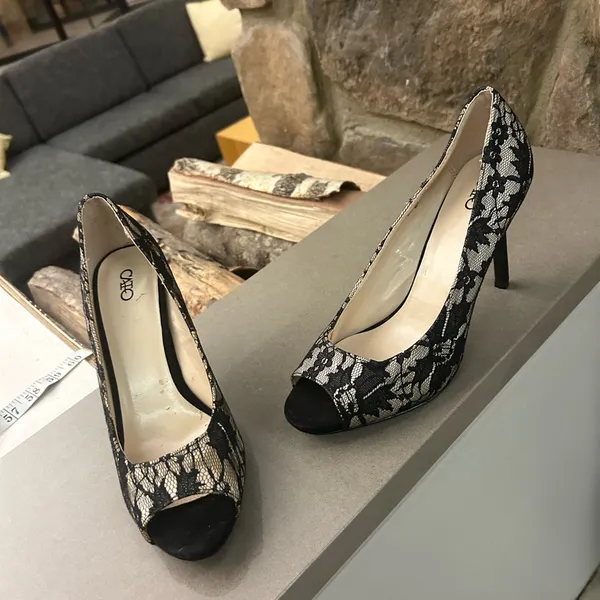 Heels CATO Chic Black and Cream Lace Women's Heels 9M - Image 4