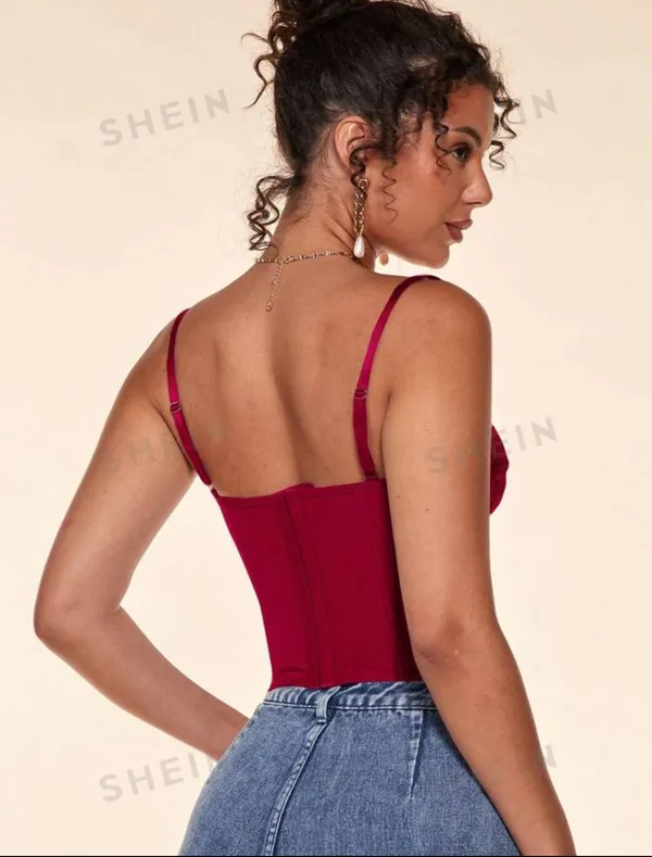 SheIn burgundy corset top! - Image 2