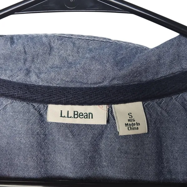 L.L. Bean Orange Striped Long Sleeve Henley Soft Cotton Rugby Shirt Size Small - Image 5