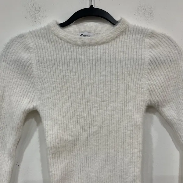 Princess Polly White Fuzzy Side Tie Cinch Sweater Size M/L - Image 2
