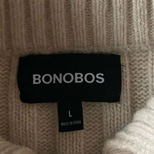Bonobos Cream Cable‎ Knit Wool Blend Sweater Size Large EUC - Image 7