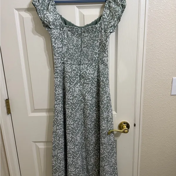 Abercrombie & Fitch Sage Green Floral Maxi Dress Summer Spring - Image 7