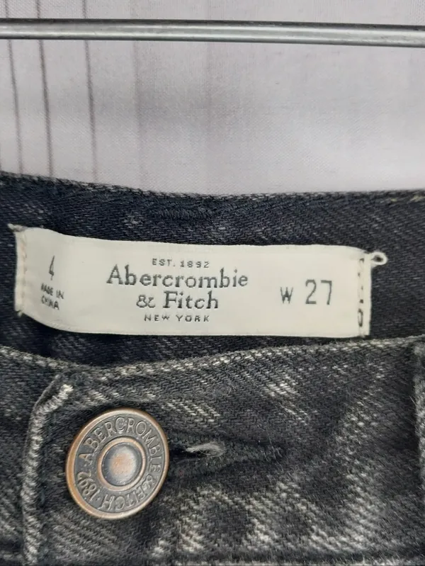 Abercrombie & Fitch Distressed Frayed Hem Cutoff Grunge 90's Punk Denim Shorts - Image 4