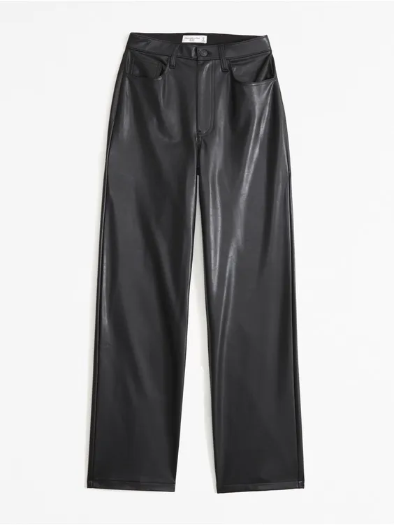 Abercrombie & Fitch Vegan Leather High Rise Loose Pant in Black Size 28 / 6 NWT - Image 8