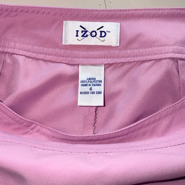 IZOD Golf Skort‎ Women 6 Pink Athletic Tennis Skirt Side Zip Button Golfcore - Image 5