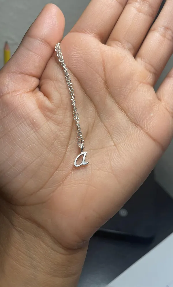 Letter A Necklace Silver - Image 2
