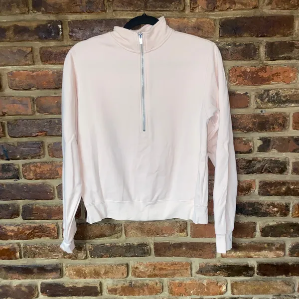 Fabletics Baby Pink 1/2 Half Zip Pullover Go-To Sweatshirt Women's Size Small - Image 2