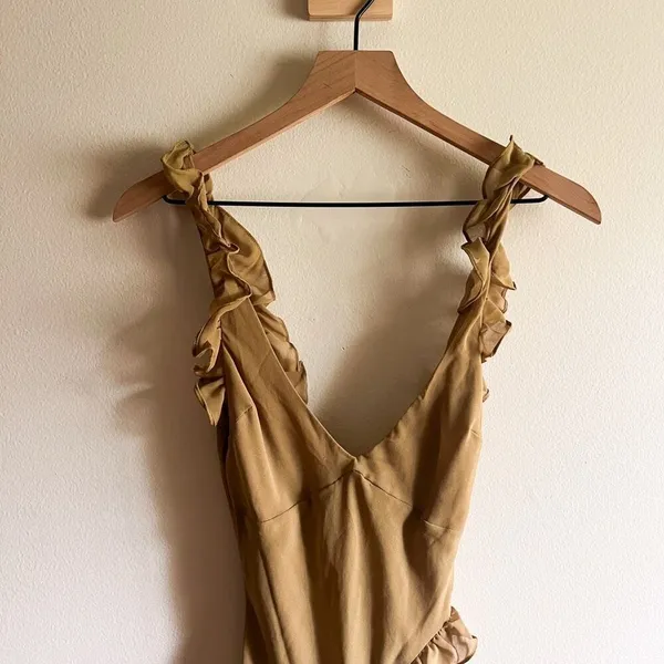 House of CB Pixie Olive Ruffle Maxi Dress Size XS - Image 8